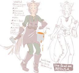 1 full-body + 1 with modifications (as in character sheet); the full-body with color is $14 and the uncolored mod is $5. if you make me draw feet i'm charging you $400